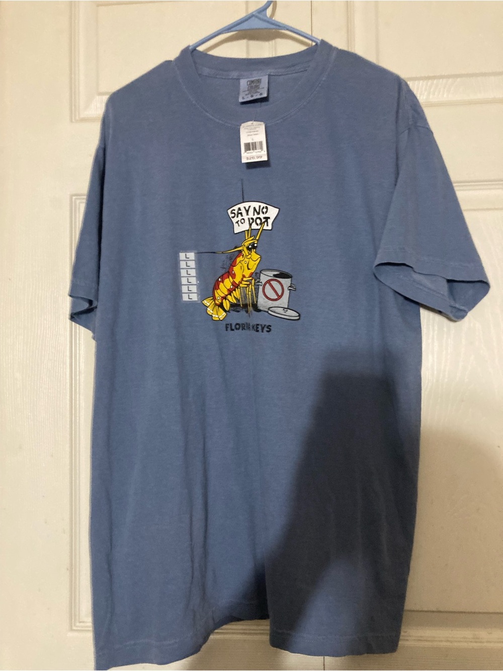 Men’s nets Blue Graphic Tee - Say No to Pot Design L